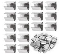 Keadic 100Pcs Packaging Open Snap-On Seals for 3/4" (19mm) Strap Width Steel Strapping, Superior Holding Power, Heavy Metal Banding Strap Clips for Plastic Poly Pallet Banding