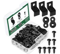 Keadic 101Pcs Heavy Duty Table Top Fasteners with Screws, Figure 8 Tabletop Connector Bracket and Z Desktop Clips for Wood Furniture (Black)