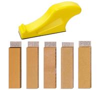 Keadic 101Pcs Micro Sander Kit Assorted Set, 3.5 x 1 inch Detail Sanding Refill and Mini Handle Sanding Tools, Grit 80 120 180 240 400 600 Hook and Loop Aluminum Oxide Sandpaper for Crafts Polishing