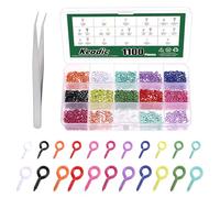 Keadic 1100Pcs Screw Eye Pins Hooks,15 Color Small Eyelets Screw Threaded Bails Earring Hook Clasps Hooks Eye Screws,forJewellery Making,Resin Crafts,Crafts Projects,Cork Top Bottles,Key Ring,4 * 8mm