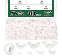 Keadic 110Pcs Nylon Metric Wing Nuts Assortment Set, M3 M4 M5 M6 M8 M10 M12 Hand Twist Tighten Ear Butterfly Nut Wingnuts for Home Building Industry (White)