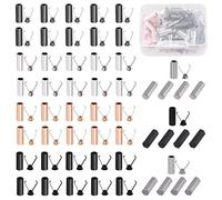 Keadic 111Pcs 7 Styles Alloy Shoelace Tips Assortment Kit with Case, Silver, Gunblack