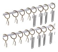 Keadic 120Pcs Bronze Metal Drapery Pleat Hooks Pins Rings Set, 30 mm ID Curtain Rod Rings 4 Prongs Pinch Traverse Pleater Tape End Hanging Pin-on Hooks Clips for Decorative Shower Window Curtain