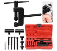 Keadic 13Pcs Motorcycle Bike Drive Chain Breaker Set with Carrying Case Contains Lever Anvils Pins Chain Cutter and Riveter Repair Tool Kit for Cam and 35 to 630 Chains