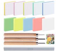 Keadic 14 Pieces Rubber Stamp Carving Blocks Kit with Rubber Carving Blocks, Carving Tools & Grindstone for Creating Artistic Prints, Card Crafting, Printmaking or Other Paper Crafts