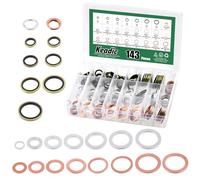 Keadic 143Pcs Oil Drain Plug Gaskets Washer Assortment Set, 11026-01M02, N0138157 Oil Crush Washers Seals Kit for Automotive