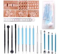 Keadic 16Pcs Polymer Modeling Clay Sculpting Tools, Dotting Pen, Silicone Tips, Ball Stylus, Pottery Ceramic Clay Indentation Tools Set