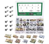 Keadic 183Pcs 11 Sizes SAE Auto U Nut Clips and Screw Bolts Assortment Kit 1# to 11# Universal Car Clips Fasteners for Automotive Trucks Bumper Dash Door Panel Interior Trim