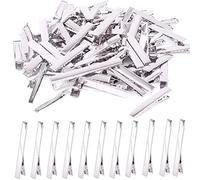Keadic 200 Pcs 7.5 cm Silver Alligator Hair Clip, Metal Hair Bow, Flat Top Single Prong Hairpins, Professional Sectioning Clips Hair pins for Styling, Haircut, Hairdressing, and DIY (2.95 Inches)