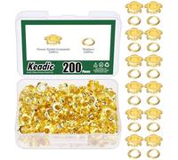 Keadic 200 Sets 3/16 Inch (5mm) Metal Grommet kit, Flowers Sewing Eyelets for Leather Fabric Clothing Belt Shoe Crafts Bag DIY Accessories (Gold)