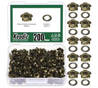 Keadic 200 Sets 3/16 Inch (5mm) Metal Grommet kit, Flowers Sewing Eyelets for Leather Fabric Clothing Belt Shoe Crafts Bag DIY Accessories (Bronze)