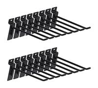 Keadic 20Pcs 6” Slatwall Hooks Set Heavy Duty Slat Wall Shelf Brackets Hanging Hook Pegboard Gridwall Panel Hook for Garage Shop Retail Display and Organization (Black)