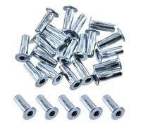 Keadic 20Pcs M6 Multi-Grip Rivet-Nut Pre Bulbed Threaded Inserts, Zinc Plated Flat Head Slotted Nutsert Fasteners for Construction Industrial