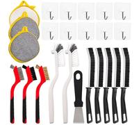 Keadic 20Pcs Versatile Cleaning Tools Set,Crevice Cleaning Brush Set, Hard Bristle Cleaning Supplies for Kitchen, Bathroom, Corner, Sink, Cup, Teapot, Bottle, Blender