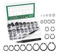 Keadic 211Pcs 21Sizes C-Clip Internal Snap Rings Assortment Kit with Tweezers, 304 Stainless Steel [M4 to M28] External Circlip Retaining Rings (Alloy Steel C-Clip)