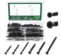 Keadic 220Pcs Confirmat Screws, Hex Socket Drive Countersunk Self-Tapping, Black Zinc Plated Furniture Contecting Screw for Industrial and Scientific, M5 x 35mm/40mm/50mm, M7 x 40mm/50mm/70mm