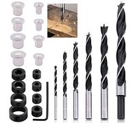 Keadic 23Pcs Dowel & Tenon Center & Drill Bits Set, Dowel Drill Center Points Pin + Drills Depth Stop + 1/8 3/16 1/4 5/16 3/8 1/2 inch Drills Bits for Precise Holes in Wood