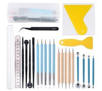 Keadic 24 Pcs Polymer Clay Modeling Tools Set Double Ended Dotted Stylus Modeling Tools for Modeling Clay and Nail Art Pottery Clay