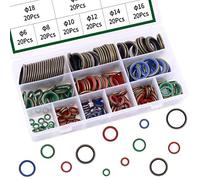 Keadic 240Pieces 12 Sizes Colorful Sealing Gasket Kit, Oil Resist NBR Ring with Metal, Rubber Metal Combination Oil Sealing Ring for Mechanical Device to Prevent Oil, Fuel, Water and Gas Leakage