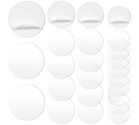 Keadic 24Pcs Acrylic Keychain Blanks, Round Sheets with Holes Clear Acrylic Ornament Blanks Round Blank Discs with Hole Acrylic Circle Clear Blank Discs with Hole for DIY Craft(65mm 75mm 88mm 100mm)