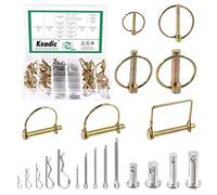Keadic 254 Pcs 304 Stainless Steel Cotter Pin and Zinc Plated Lynch Pin Assortment Kit with Clevis Pin, Trailer Pins Hitch Pin R Clips Arch Square Round Shaft Locking Pin for Farm Garden