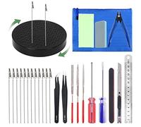 Keadic 26Pcs Gundam Modeler Basic Tools with Rotation Painting Stand Base Holder and Alligator Clip Sticks Gundam Model Paint Kit for Model Car Building Repairing