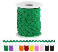 Keadic 27 Yard/25m Wave Bending Fringe Trim, 5mm/0.2 Inch Rick Rack Lace Ribbon for Sewing Clothes Dress Embellishment Party Decoration Craft Supply (Green)
