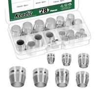 Keadic 28PCS 7 Different Sizes Safety Round Handle Wedges Set Steel Hammer Handle Splitting Wedge Axe Hand Metal Wedge for Axe Claw Hammer Sledge (8/10/12/14/16/18/20mm)