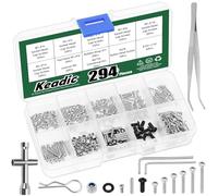 Keadic 294 Pcs Universal RC Screw Kit Screws Assortment Set, RC Repair Tool Set，Precision Hardware and Tool Set，for Hardware Fasteners for Axial SCX24 1/24 RC Crawler Truck Deadbolt C10