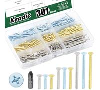Keadic 300 Pcs Device Screws for Switch Sockets, Machine, Can 3,2x15mm, 3,2x25mm, 3,2x40mm, Lowering with Pz1/Slot in Assortment Boxes