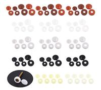 Keadic 300Pcs 6 Colors 4/5/6mm Hinged Screw Cover Caps Color Assortment Set, Plastic Fold Snap Screw Hole Pugs Washer Flip Tops for Chair Bookshelf Cabinet Cupboard Shelf