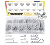 Keadic 300PCS Cotter Pin Hair Pin Assortment Kit | Zinc Plated Steel Hitch Pin R Clips Fastener Set | 12 Different Sizes Fit for Various Hitch Pin Lock System