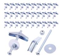 Keadic 30Pcs 1/4'' Toggle Anchors with Wing Nut and Hex Nuts, Washers, Heavy Duty Hollow Drywall Anchors Screw Kit for Frames Shelves Hanging Heavy Items
