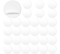 Keadic 30Pcs Clear Circle Acrylic Sheet, Acrylic Circle Blanks Transparent Discs Miniature Bases Round Plexiglass Disc Blanks Clear for DIY Craft(50mm)