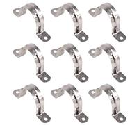 Keadic 30Pcs M45 Two Hole Strap U Bracket Tube Strap Tension Clips Stainless Steel Heavy Duty Rigid Pipe Strap Clamp, for Pipe Fixing on Various Surfaces and Support Structures