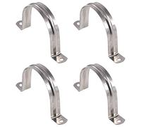 Keadic 30Pcs M80 Two Hole Strap U Bracket Tube Strap Tension Clips Stainless Steel Heavy Duty Rigid Pipe Strap Clamp, for Pipe Fixing on Various Surfaces and Support Structures