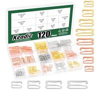 Keadic 360Pcs 4 Size Zinc Alloy 9-Shaped Buckle,Bra Hooks Replacement Bulk Metal Swimsuit Bra Hooks Bikini Clasp Bathing Suit Clips Strap Adjustment Slider Rings for Swimsuit Lingerie Bikini