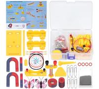 Keadic 38Pcs Magnet Science Kit Contains Bar/Ring/Horseshoe/Butterfly Magnetic, Compass, Iron, Basic Physics Lab Electromagnet Experiment Set for School Students Learning Starter