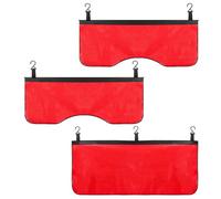 Keadic 3Pcs Automotive Magnetic Fender Cover with Hooks, Microfiber Leather Protector Gripper Front/Left/Right Mat Pad for Car Repairing Work (Red)