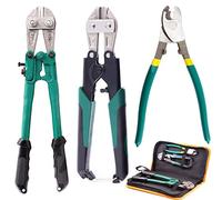 Keadic 3Pcs Heavy Duty Bolt Cable Cutter Pliers Set Multifunctional 14" and Mini 8" Bolt Cutters, 8" High Leverage Wire Cutter with Soft Rubber Handle for Cutting Rope Rivets Chain Copper Aluminum