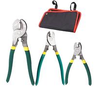 Keadic 3Pcs Heavy Duty Cable Cutters Set 6,8,10 inches High Leverage Wire Cutting Nipper with PVC Non-Slip Handle for Communications Cable Aluminum Copper Wires