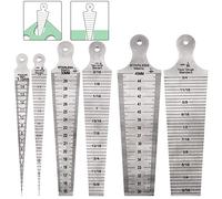 Keadic 3Pcs Stainless Welding Taper Gauge Test Set, 1-15mm/15-30mm/30-45mm Feeler Gage Rulers Gap Hole Inspection Tool Inch & Metric Standard for Size Measurement (1/64”-5/8”, 5/8”-3/16”, 3/16”-3/4”)