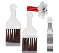 Keadic 4 Pcs Air Conditioner Condenser Fin Cleaning Brush Set Contains 3 Styles Refrigerator Coil Cleaning Whisk Brush, AC Fin Comb Metal Fin Evaporator Radiator Repair Tool