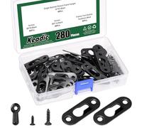 Keadic 40 PCE Single Keyhole Picture Frame Hanger with 160 Pieces Screws and 80 Hooks, Metal Keyhole Hanging Fasteners Brackets for Mirror Frame Cabinet, 43 x 16 mm(Black)