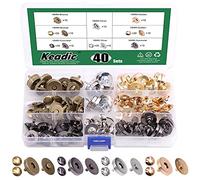 Keadic 40 Sets Snap Clasps Buttons Assortment Set 4 Colors Strong Fastener Closure Sewing Button for Handbag Purses Bags Wallet Clothes Leather Craft DIY (18 MM）
