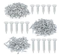 Keadic 400Pcs 3/4" 1" 1-1/4" Galvanized Roofing Felt Nails Assortment Set, 20/25/30mm Broad Head Pins House Hardware Nail for Roofing Felt Insulation (3/4" & 1" & 1-1/4")