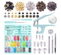 Keadic 408Sets Snap Button Kit with Pliers, 31 Colors Plastic Snaps for Sewing, Snap Buttons for Clothes, Snaps for Leather Crafting