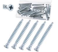 Keadic 40Pcs HighPoint Confirmat Screws, Flat Head Countersunk Screws, Blue & White Zinc Plated Furniture Contecting Screw for Industrial and Scientific, M7 x 70mm