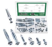 Keadic 40Pcs M4 M5 M6 Jack Expansion Screw Petal Nut, Expansion Nuts Thins Fixings Dowels with Expansion Tube and Flat Head Screws for Hollow Wall Iron Skin Line Use in Thin Soft Wall