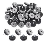 Keadic 40Pcs Screw-on Furniture Felt Pads Bulk Set, 1"(24mm) Dia Round Slider Glide Floor Protector for Wooden Furniture Chair Tables Leg Feet (Black)